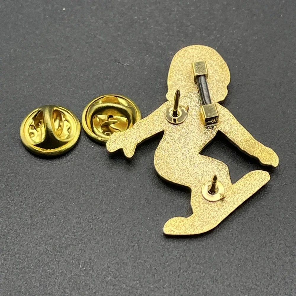 Katie Couric Today Show Olympics Snowboarding Bobbing Head Lapel Hat Pin‎ RARE